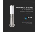 Borne de Jardin Acier Inoxydable avec Détecteur 80cm pour Ampoule E27 IP44 - Noir