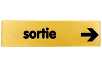 Plaquette Sortie de secours flèche droite - Plexiglas or 170x45mm - 4491141