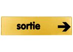 Plaquette Sortie de secours flèche droite - Plexiglas or 170x45mm - 4491141