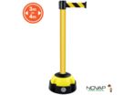 Poteau alu jaune à sangle jaune/Noir sur socle balise - Novap