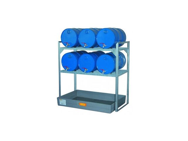 Rayonnage 360 avec cale-fûts pour 6 fûts de 60 litres - Pour produits non corrosifs - CEMO