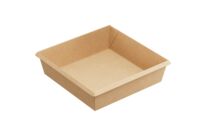 Barquette OVEN RANGE carton kraft brun CPET 950 ml 165 x 165 x 45 mm (x300) Firplast