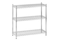 Rayonnage de bureau en fil d'acier chromé - élément départ H 90 x L 120 x P 35 cm