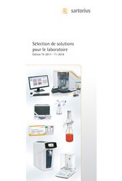 Catalogue Sartorius - Sélection de solutions pour le laboratoire