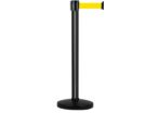 Poteau Alu Noir laqué à sangle Jaune 3m x 50mm sur socle portable - 2010603