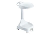 TTS - Support Sac Poubelle Smile Intérieur - 120L Blanc - Mobile avec Pédale et Couvercle