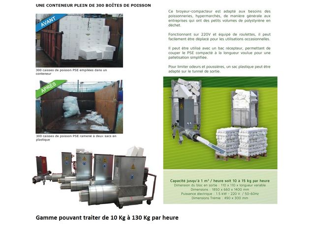 Compacteurs de polystyrène expansé