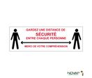 Panneau Garder une distance de sécurité - Blanc - spécial sol - 450x150 mm - 4007595