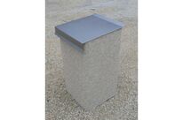 Couvercle inox pour poubelle de ville béton Gravillon