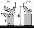 Scie à ruban pour métaux -60°/+45° capacité de coupe ronde 255 mm 0,9 / 1,4 kW 400V 35/70 m/min Metallkraft BMBS260X280 H-DG