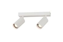Plafonnier 2 Spots Orientables pour Ampoule GU10 - Blanc