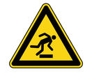 Panneau de danger trébuchement 