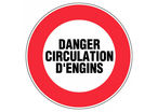 Panneau Danger circulation d'engins - Rigide Ø450mm - 4080048