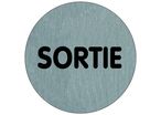Plaquette de porte Sortie (texte) - Aluminium brosse Ø75mm - 4383255