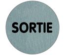 Plaquette de porte Sortie (texte) - Aluminium brosse Ø75mm - 4383255