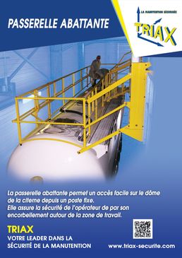 Passerelle abattante d'accès sur citernes et conteneurs