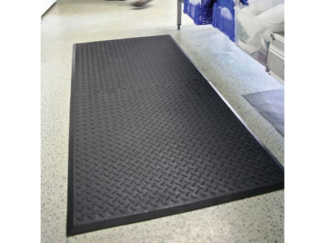 Tapis agroalimentaire antidérapant - Dalle tôle diamant