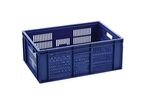 Manutan Expert - Bac norme Europe 45L Ajouré - Polypropylène Bleu - 600x400x235mm - Usage Alimentaire & Froid