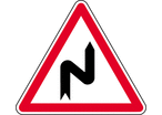 Panneau danger succession de virages A1c