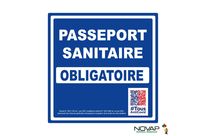 Panneau Pass sanitaire obligatoire - Rigide 200x200mm - 4220925