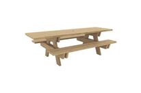 Manutan Expert - Table de pique-nique PMR à sceller - Pin traité classe IV - 6 places - 230 cm - Accessible handicapés