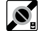 Panneau fin zone stationnement durée limitée B50c