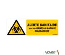 Panneau Alerte sanitaire - Gants et masque obligatoire - 450x150mm - 4064413