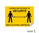 Panneau Garder une distance de sécurité - Jaune - Adhésif A4 - 4610122