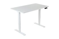 Manutan Expert - Bureau droit réglable en hauteur 140 cm Plateau Blanc - Ergonomique, 100 kg charge max, Télétravail