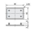Embout de protection pour profilés 40x60 fente de 6mm - Noir