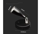 Lampe Murale 4.5W avec Interrupteur Noir/Argent - Blanc Chaud 2300K - 3500K