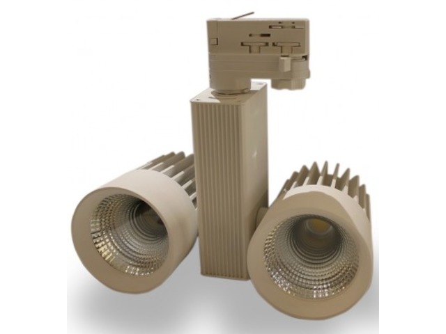 Projecteur double sur rail blanc 2X30W 3000K 4320LM 50°