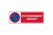 Panneau de parking horizontal stationnement genant