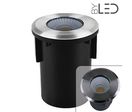 Spot LED encastré de sol rond inox 3W - COB - 230V - QINOX 92 mm