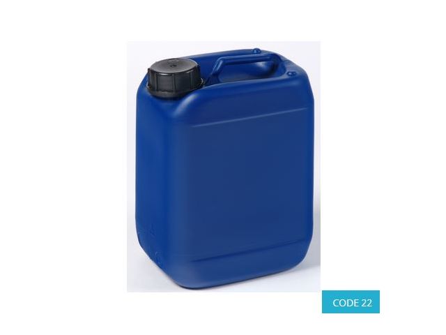  Jerrican en plastique bleu PEHD, produits dangereux 3H1/Y1.9/150 - 5L UN - CODE 22
