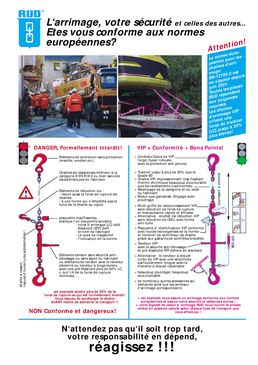 Accessoires et systèmes d'arrimage en chaînes pour charge LOURDES (crochets, tendeurs, manille, anneau, ...) en Grade 100