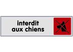 Plaquette de porte Interdit aux chiens (texte) - Plexiglas couleur 170x45mm - 4033174
