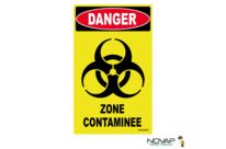 Panneau Danger Zone Contaminée - haute visibilité - 200x330mm - 4090849