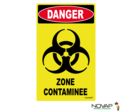 Panneau Danger Zone Contaminée - haute visibilité - 200x330mm - 4090849