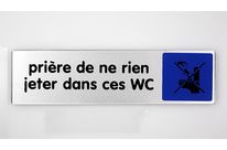 Plaquette de porte Priére de ne rien jeter dans les WC - Plexiglas couleur 170x45mm - 4033372