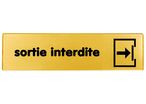 Plaquette Sortie interdite - Plexiglas or 170x45mm - 4491165