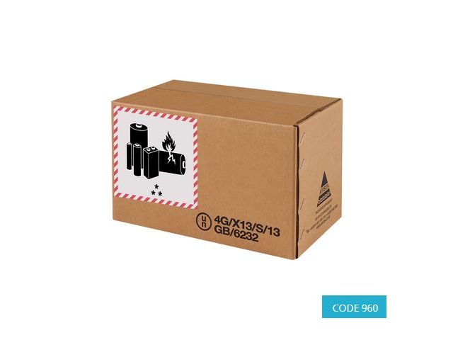 Boîte carton UN pour batterie lithium 4G/X13/S - 240x145x145 mm - CODE 960