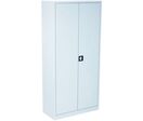 Manutan Expert - Armoire de ménage et entretien monobloc - 5 compartiments, 2 portes, à clé - Acier Gris Clair - 195x92.5x42.2 cm