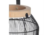 Lanterne Déco en Métal Bois et Verre pour Bougie 8cm