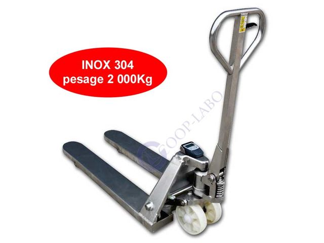 Transpalette inox 304 - 2T peseur