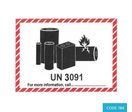 Etiquette batterie lithium – UN 3091 (105 x 74mm) - CODE 784