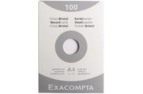 Fiche bristol Exacompta A4 petit carreaux Blanc - étui de 100