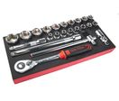23pc 1/2'' Drive Socket Set With Ratchet