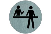 Plaquette de porte Réception - Aluminium brosse Ø75mm - 4383071