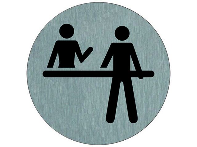Plaquette de porte Réception - Aluminium brosse Ø75mm - 4383071